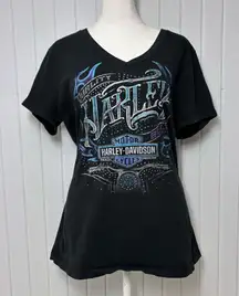 Harley-Davidson Fort Myers Florida  Black and Blue Graphic T-Shirt size XL