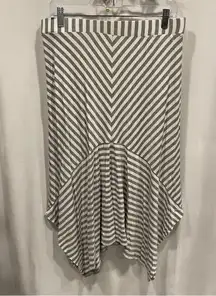 Laurie felt Y2K bamboo super soft striped handkerchief hem pull on midi skirt