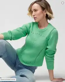 New!  White House Black Market Long Sleeve Pointelle‎ Detail Pullover, size L