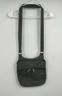 Baggallini Gray Sling Bag Crossbody Purse Tote Pockets Packable Adjustable