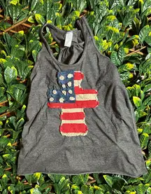 Lost Petal Linen burlap textured Americana Tank Size Medium