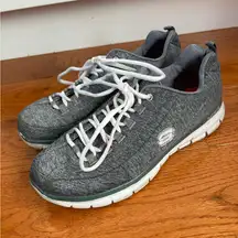 Skechers Elite Memory Foam Gray Lace-Up Walking Sneakers – Women’s 10