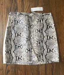 Vegan Faux Snakeskin Leather Skirt