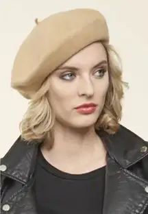 Parkhurst of Canada Classic Wool Basque Beret-Unisex NWT- Birch Color