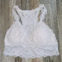 Aerie Beige Lace Pullover Halter Bralette size small