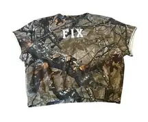 Outfitters Ridge Heavy Camo Hunting Short Sleeve Sweatshirt Womans L