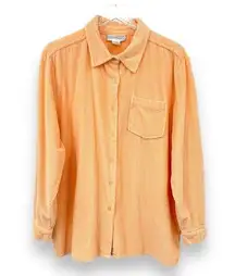 Chadwick’s Real Comfort peach corduroy shacket shirt jacket overshirt Y2K 90’s