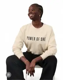 Athleta - NWT Power of She Crew Sweatshirt in Pelican Cream Sz M