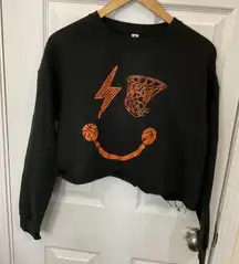 Black and Orange Graphic Women's Sweater