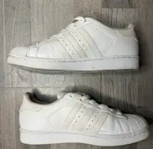 Adidas Womens US Size 5.5 Superstar White Leather Casual Sneaker Shoes