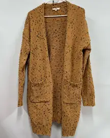 Entro women's L chunky confetti Popcorn Sweater Cardigan w/front pockets