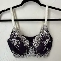 Wacoal purple lace underwire bra size 34DDD