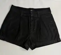 7 For All Mankind Jet Black High Waist Shorts