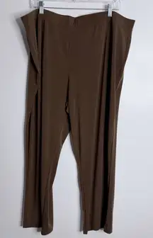 NWOT  Susan Graver Brown Essentials Liquid Knit Straight Leg Pants 2X Petite