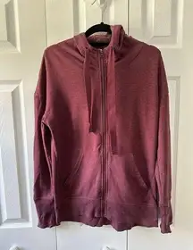 Zella Maroon Zipper Hoodie Sweatshirt