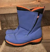 Lands End Boots Womens 7 Blue Waterproof Weather Snow Rain Mid‎ Calf Insulated