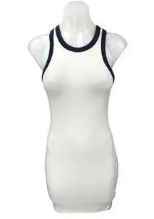 Splits59 White Rib Knit Sleeveless Racerback Stretch Mini Bodycon Tank Dress S