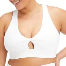 Fabletics Oasis Twist Sports Bra White Size 2X Cut Out Back Yoga Work Out Sporty