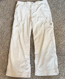 American Eagle Super High-Rise Baggy Wide Leg Cream Corduroy Stretch Pants Sz 16
