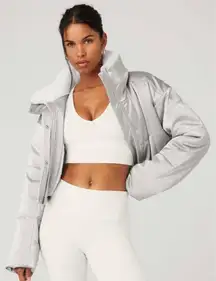 Alo Orion Cropped Puffer Silver