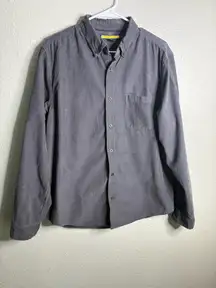 Prince & Fox Gray Corduroy Button-Up Shirt – Men’s Casual Long Sleeve