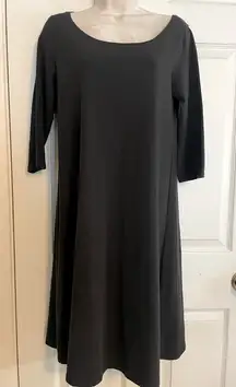 Eileen Fisher‎ Black Organic Cotton T-Shirt Dress