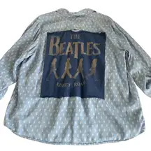 Via Penny Lane Reworked Apparel | The Beatles Graphic Chambray Button Down Shirt