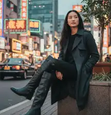 Steven by Steve Madden  Over the Knee Leather Zip Biker Boots  Black  8.5M