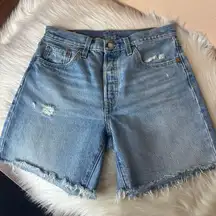 Levi's 501 Cut Off Distressed Jean Shorts Size 28