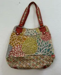 Fossil Multicolored Floral Pattern Canvas Shoulder/Handbag Medium ZB 2907