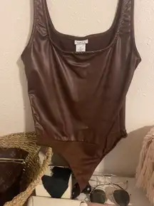 Faux Leather Body Suit