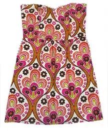 Judith March Retro Floral Strapless Dress