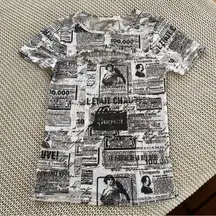 Black and White Editorial Print Blouse