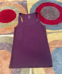 Aerie Real Soft Dark Eggplant Purple Ribbed Basic Tank Top Size Medium