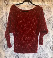 Maurices Red Dolman Sleeve Sweater Size Small‎