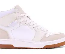 ShuShop White and Cream High-Top Sneakers