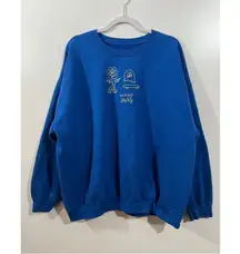 Lonely Ghost “Mostly Ghostly” Blue Crewneck Sweatshirt with Yellow Size XXL