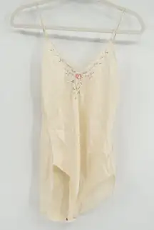 Silk Mirage Vintage Fairycore Silk Teddy Lingerie Bodysuit Embroidery Floral