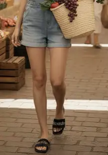 black bling bling rhinestone sandals 9