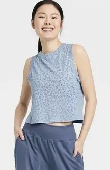 All in Motion Women's Crop Active Tank Top - Light Blue XXL NWT