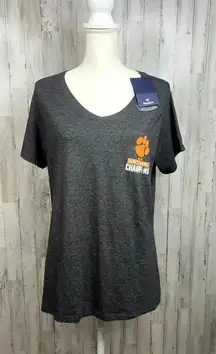 Fanatics Clemson Tigers 2016‎ National Champions Women's XL Gray V-Neck T-Shirt