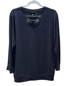 TAHARI Plum Blouse with Grommet Detail