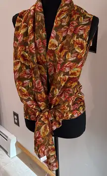 Accent by Lavello NWT Leaf Print Convertible Vest One size