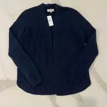 Loft Outlet NWT Navy Blue Open Front Knit Cardigan Sweater Women's XS Cozycore