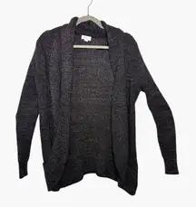 Market & Spruce Charcoal Gray Knit Open Cardigan Preppy Cozy Classic M