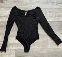 Raya Square Neck Bodysuit Black Small