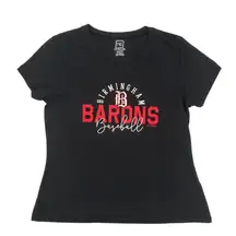 MILB Birmingham Barons Women's Short Sleeve T-Shirt in Black, Small