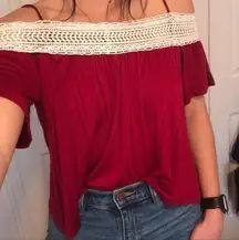 Red Off The Shoulder Top