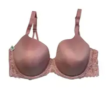 *New Maurices Bra Womens 40DD Pink Full Coverage Underwired Lace Light Padding