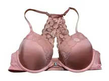 Aerie pink lace open front closure bra 36B